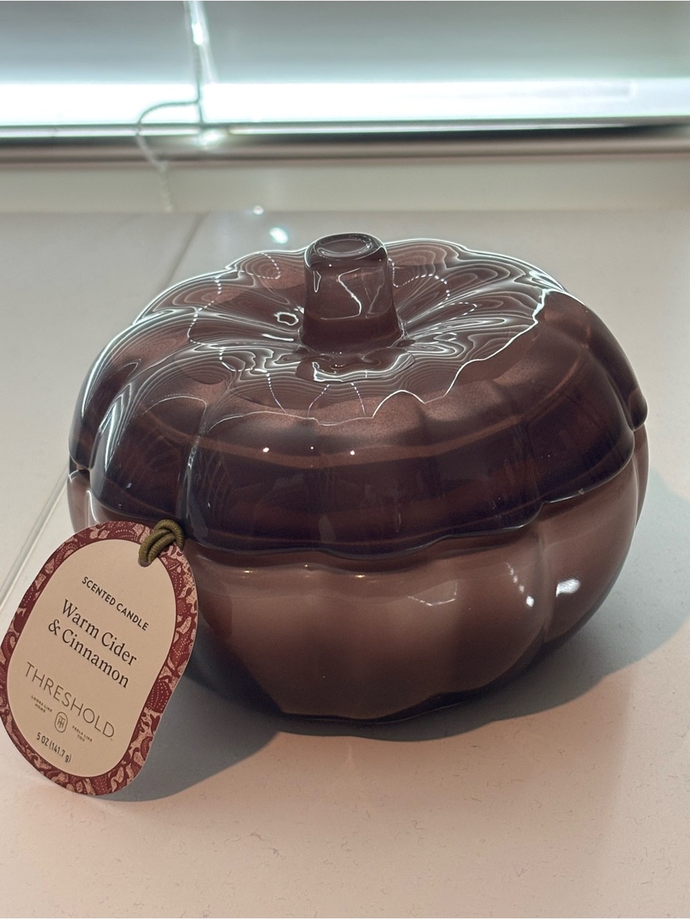 Threshold Warm Cider & Cinnamon Scented Candle - Cream and Maroon